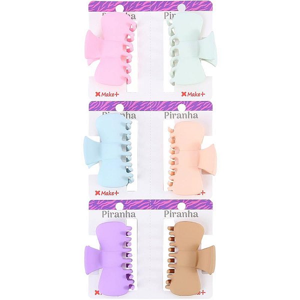 Acessorio para cabelo piranha classe candy 6cm (sortido) - make+ (pct.c/06)