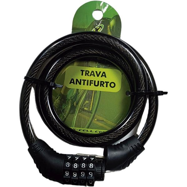 Acessorio para bicicleta trava anti furto c/segre. 90cm - flex (unidade)