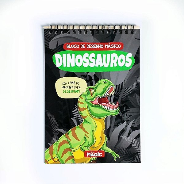 Livro infantil colorir bloco magico dinossauros 8pgs - magic kids (unidade)
