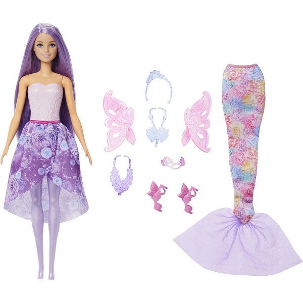 Barbie fantasy barbie cj fada e sereia c/aces - mattel (unidade)
