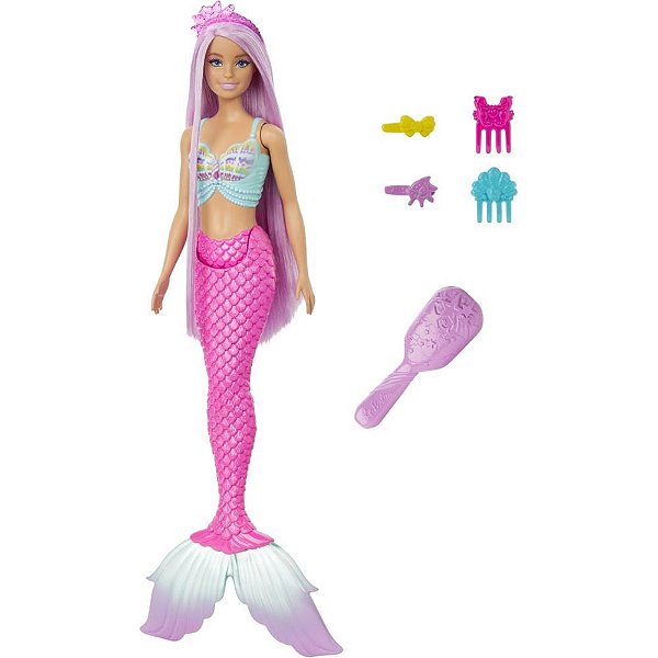Barbie fantasy boneca sereia cabelo longo - mattel (unidade)