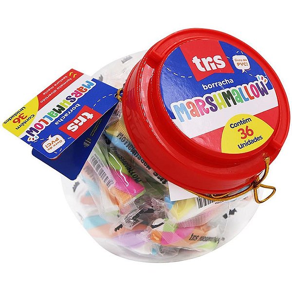 Borracha decorada tris marshmallow 3 cores - summit (pote-36)