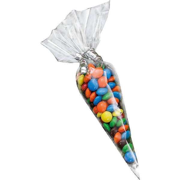 Embalagem para trufa/cone cone incolor 18x30cm - festcolor (pct.c/50)