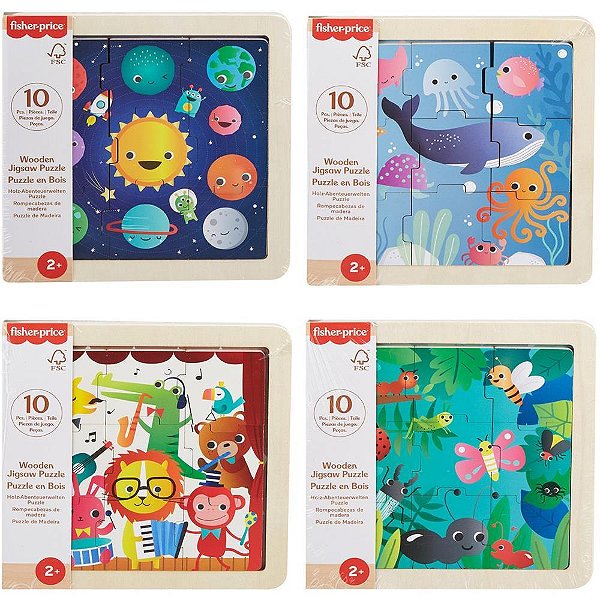 Fisher-price wood meu primeiro quebra-cabeça (sortido) - mattel (unidade)