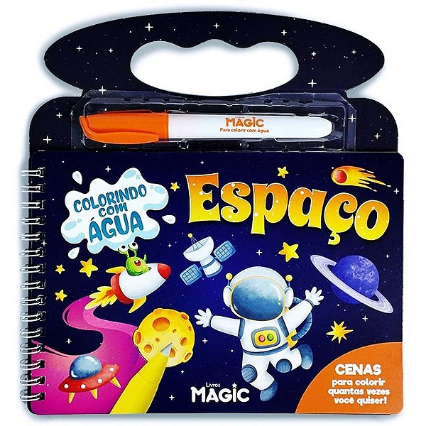Livro aquabook espaco 10pgs 21,5x20cm - magic kids (unidade)
