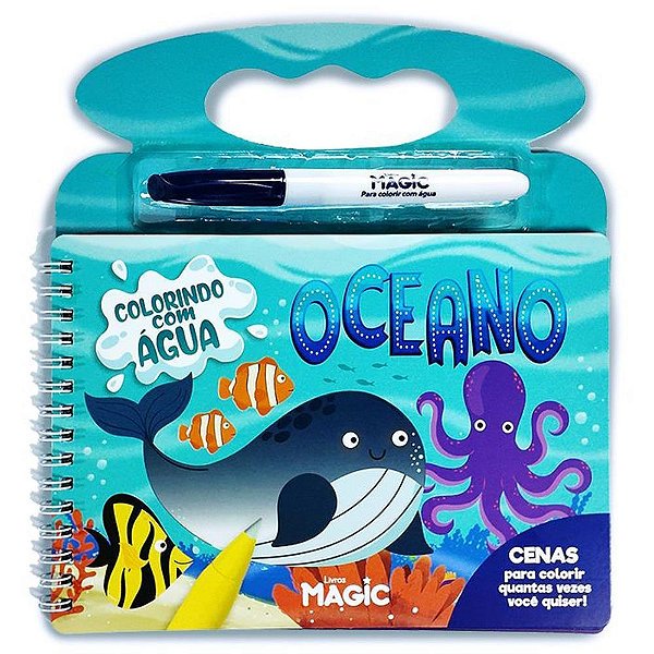 Livro aquabook oceano 10pgs 21,5x20cm - magic kids (unidade)