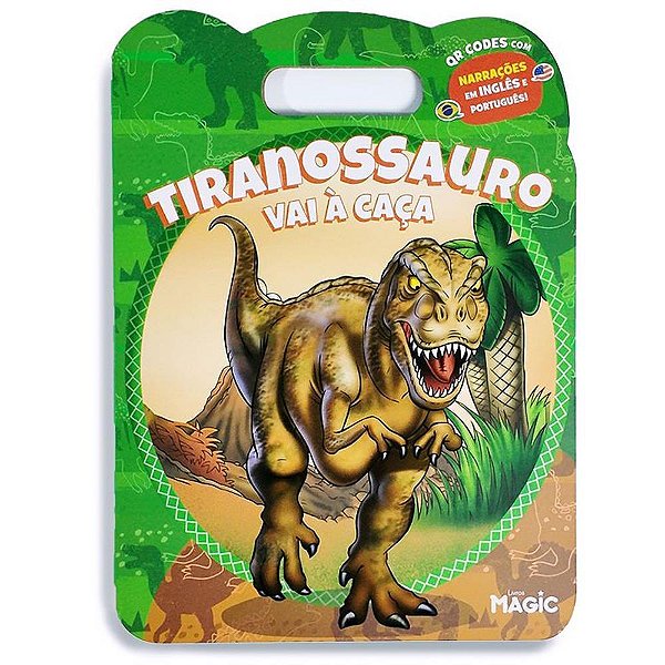Livro infantil ilustrado bilingue tiranossauro 8pgs - magic kids (unidade)