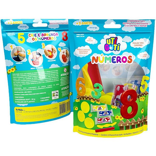 Massa para modelar criativa kit numeros utiguti 15pcs - canson (unidade)