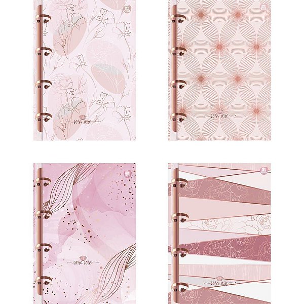 Caderno argolado rosa rose 160fls. - animativa (unidade)