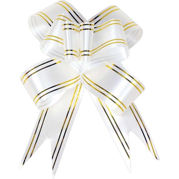 Laco pronto decorado 30mmx48cm branc.fio dourado - gala embalagens (pct/120)