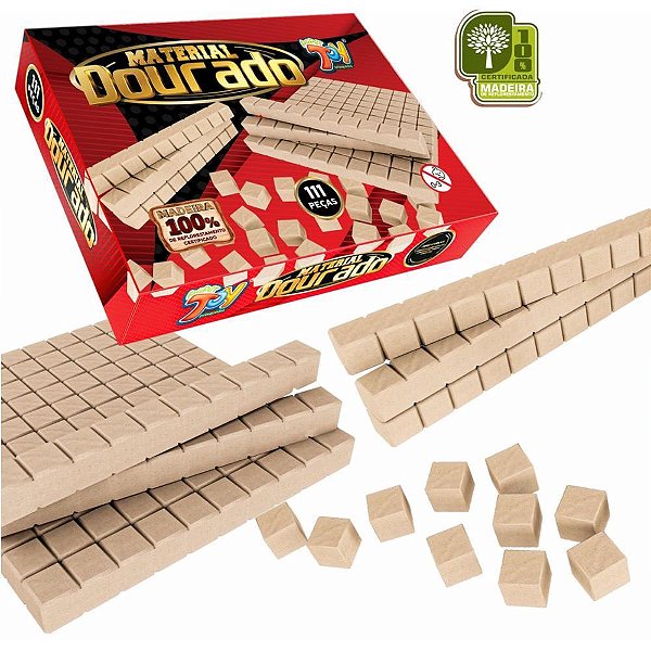 Material dourado em madeira c/111 pecas - papertoy (unidade)