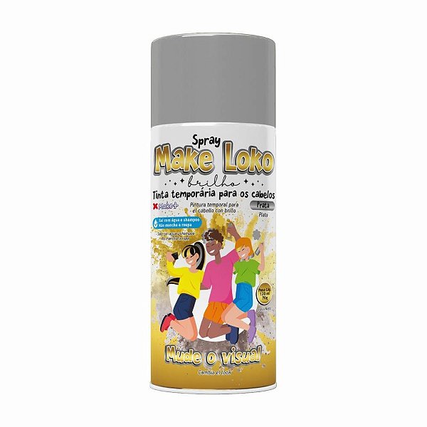 Pinta cabelo 120ml loko brilho prata - make+ (dp.c/24)