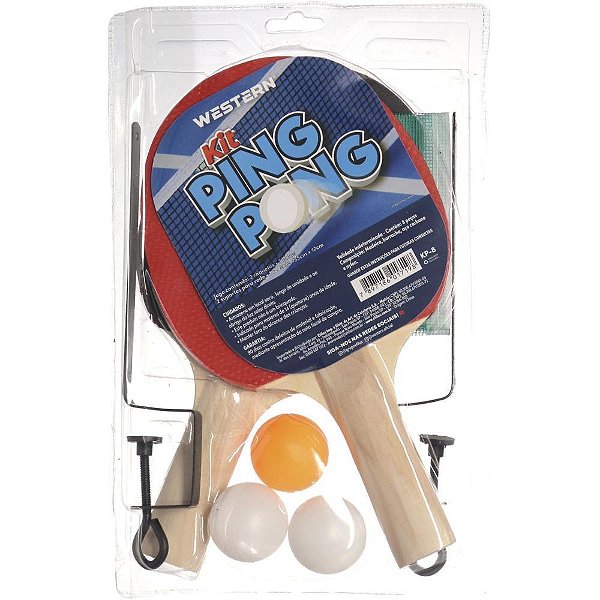 Raquete para ping pong raquetes+bolas+rede+sup. 8pcs - western (unidade)