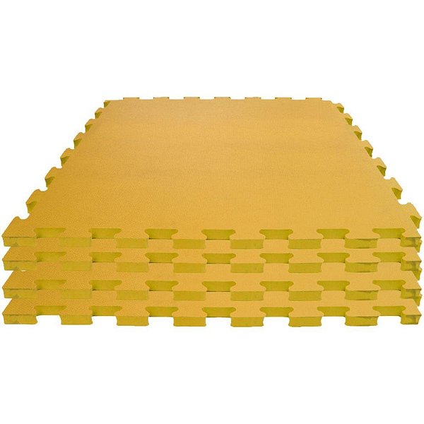 Tatame 04 placas 1x1mx1cm amarelo - evamax (pacote)