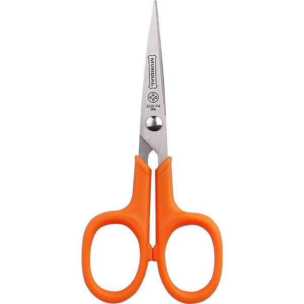 Tesoura artesanal bordar fio liso laranja 11cm - mundial (unidade)