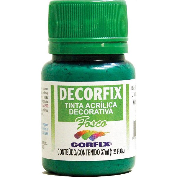 Tinta acrilica decorfix fosca 37ml verde band - corfix (cx.c/06)