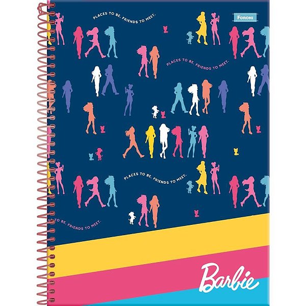 Caderno espiral 1/4 capa dura barbie 80f - foroni (pct.c/05)