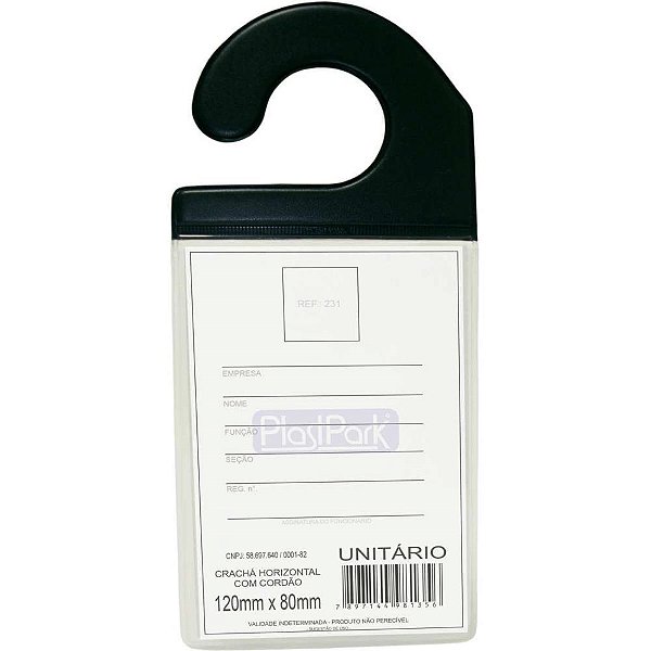 Cracha automotivo c/gancho preto 9 x 13 cm. - romitec (pct.c/10)