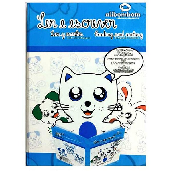 Caderno caligrafia capa dura alibombom azul s/pauta 72fls. - romitec (pct.c/05)