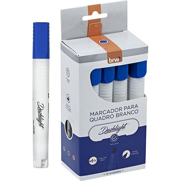 Pincel quadro branco dashligth azul - brw (cx.c/12)
