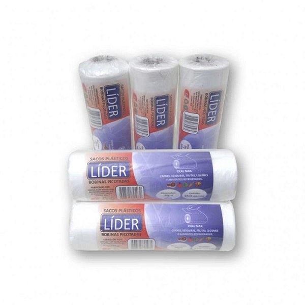 Saco plastico em bobina 35x45 picotada 5kg. c/500unid - central plast (bobina)