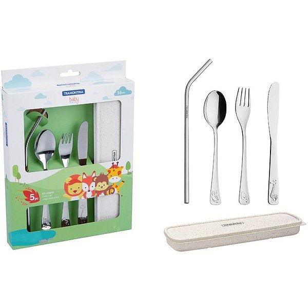 Talher conjunto infantil inox 5pcs - tramontina (unidade)