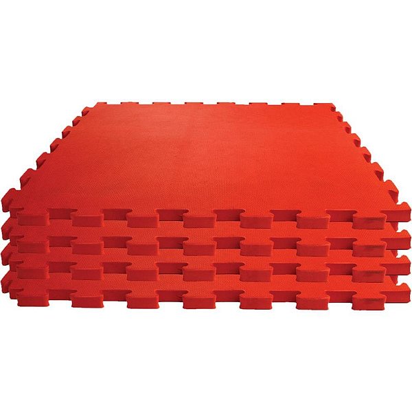 Tatame 04 placas 1x1mx1cm vermelho - evamax (pacote)