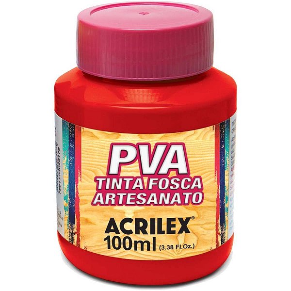 Tinta pva 100ml. vermelho escarlate - acrilex (pct.c/06)