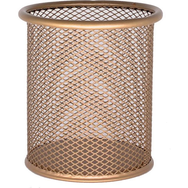 Acessorio para mesa aramado porta lapis dourado - kit (unidade)