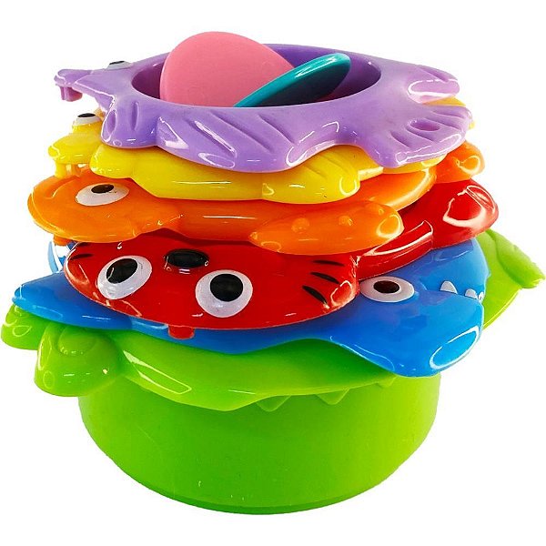 Brinquedo educativo torre divertida 6 potes (s) - toy mix (unidade)