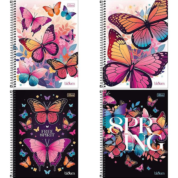 Caderno 01x1 capa dura bloom 80 folhas - tilibra (pct.c/04)