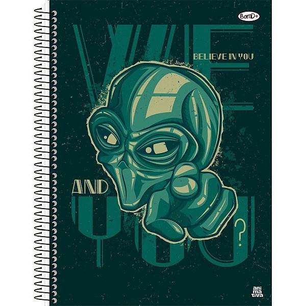Caderno 01x1 capa dura bom d+ masculino 80f - animativa (pct.c/04)
