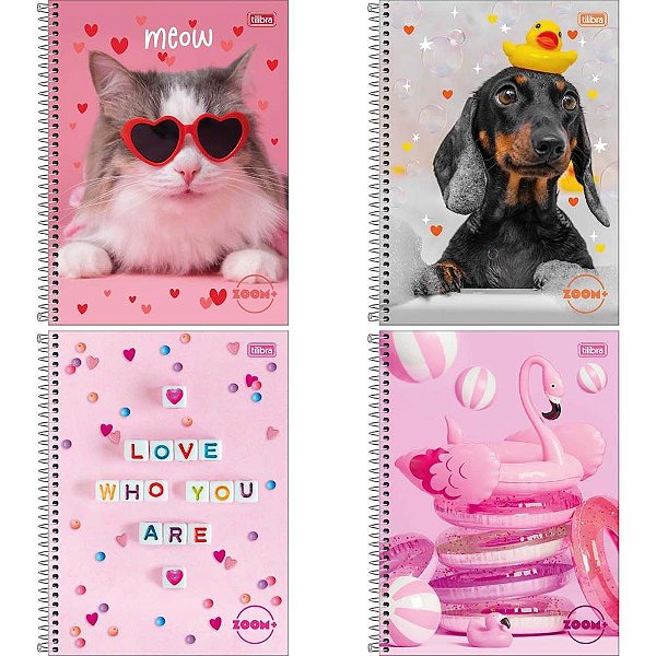 Caderno 16x1 capa dura zoom+ 320 folhas feminino - tilibra (pct.c/02)