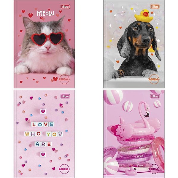 Caderno brochura 1/4 capa dura zoom+ 96 folhas feminino - tilibra (pct.c/05)