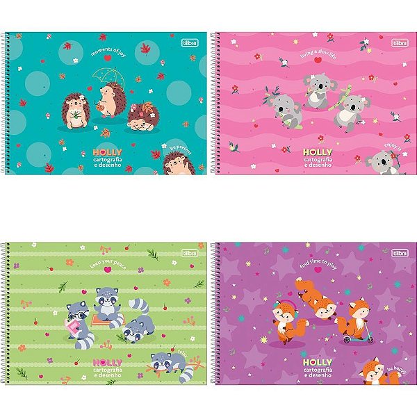 Caderno desenho univ capa dura holly 80fls. espiral - tilibra (pct.c/04)