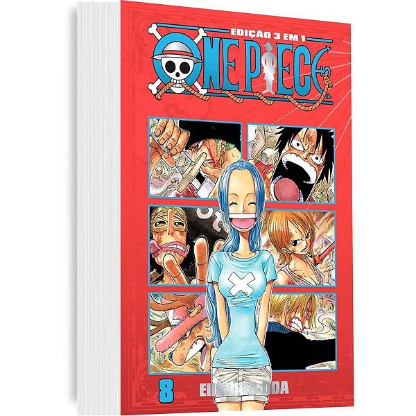 Livro manga one piece 3 x 1 n.08 - panini (unidade)