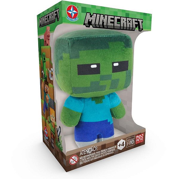 Pelucia minecraft zombie 18cm - estrela (unidade)