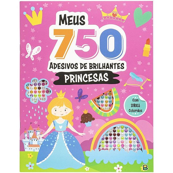 Livro com adesivos 750 ades.strass princesas 32pg - todolivro (unidade)