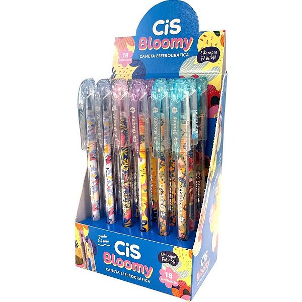 Caneta esferografica cis bloomy 4 cores sortidas - sertic (dp.c/18)