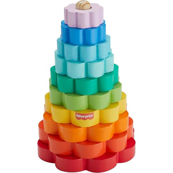 Fisher price wood aneis empilhaveis 10pcs - mattel (unidade)
