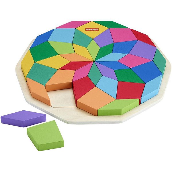 Fisher price wood quebra- cabeca mandala 40pcs - mattel (unidade)