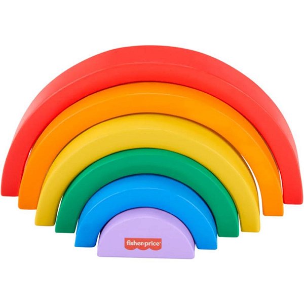 Fisher price wood arco- íris empilhável 6pcs - mattel (unidade)