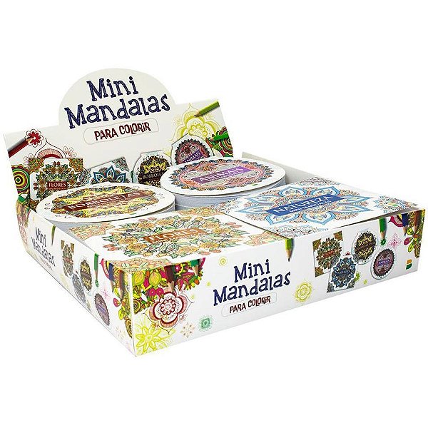 Livro de colorir mandalas mini 12x12cm 48p.4tit - todolivro (dp.c/24)