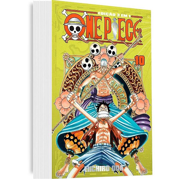Livro manga one piece 3 x 1 n.10 - panini (unidade)