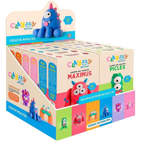 Massa para modelar criativa clayeez monstros 38g (s) - doce brinquedo (dp.c/12)