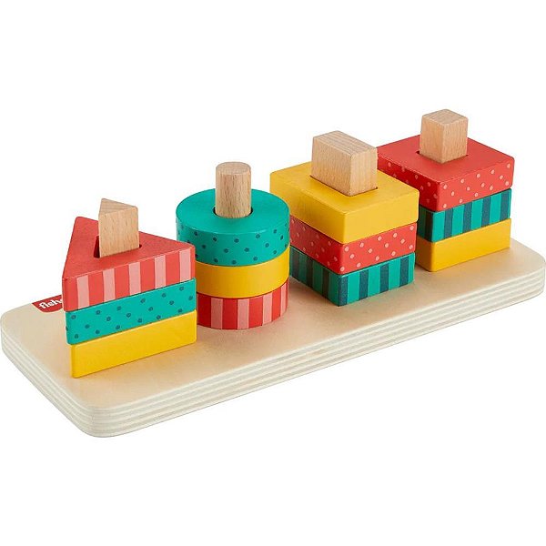Fisher price wood classificador de formas 13pcs - mattel (unidade)