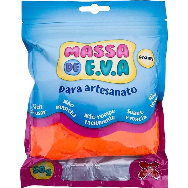 Massa de eva laranja 50g - make+ (unidade)