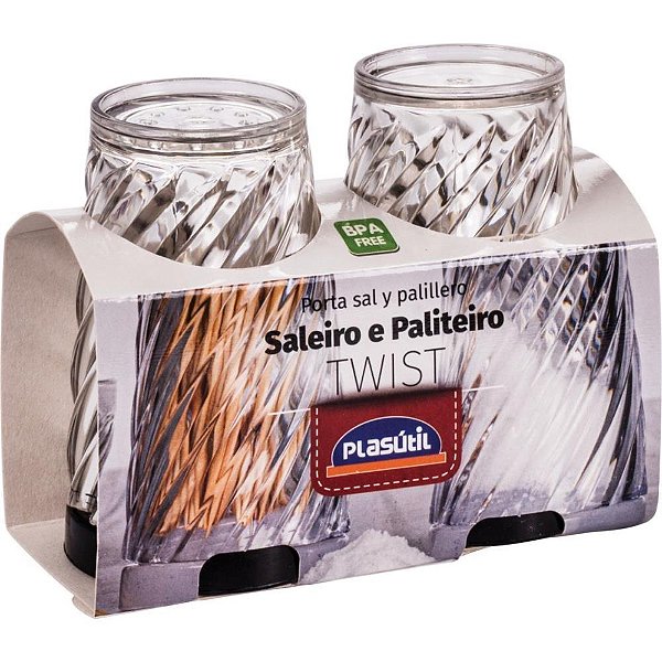 Utensilio domestico saleiro e paliteir.cj twist a1 - plasutil (kit)