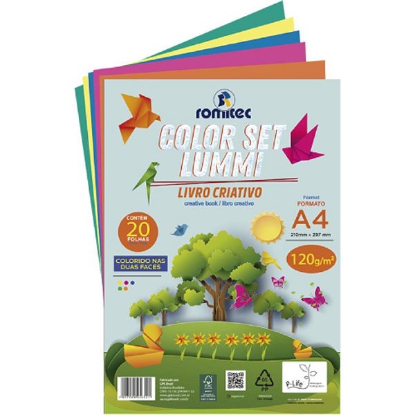 Bloco para educacao artistica color set lumi c/livr.120g 20f - romitec (unidade)