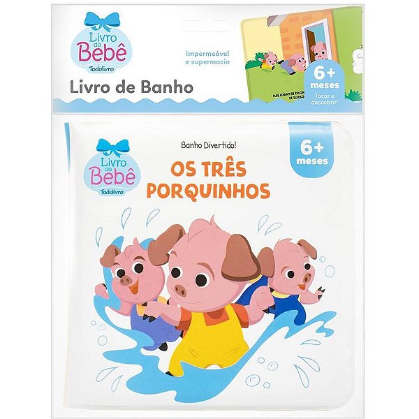 Livro para banho os 3 porquinhos 15x15 6pg - todolivro (unidade)